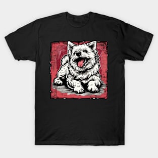 Retro Art American Eskimo Dog Lover T-Shirt